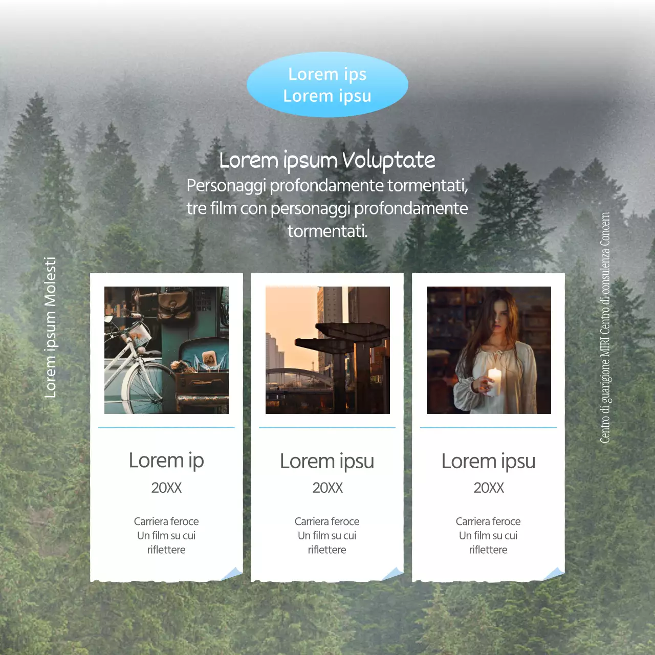 Una linea di assistenza moderna e minimalista in azzurro e bianco.