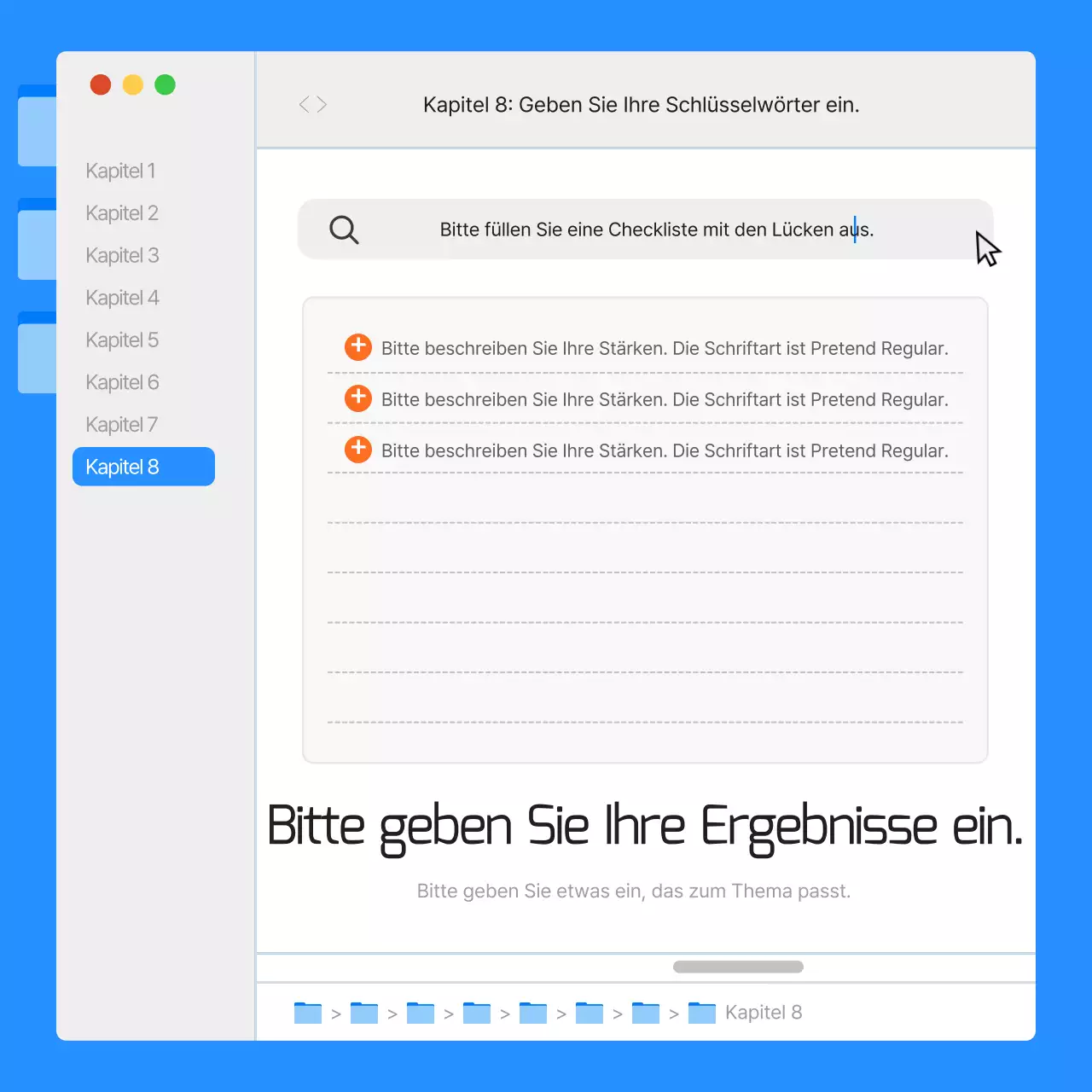 Einfache Monitor-UI-Berichte in Blau und Orange