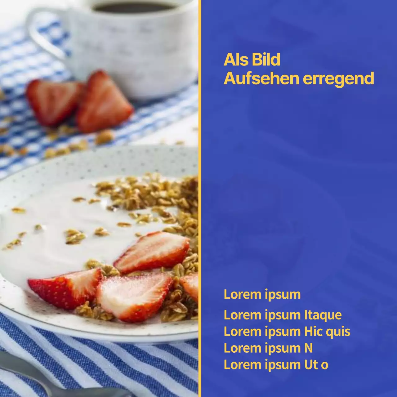 Eine einfache blau-gelbe Anzeige für einen Marketing-Leitfaden