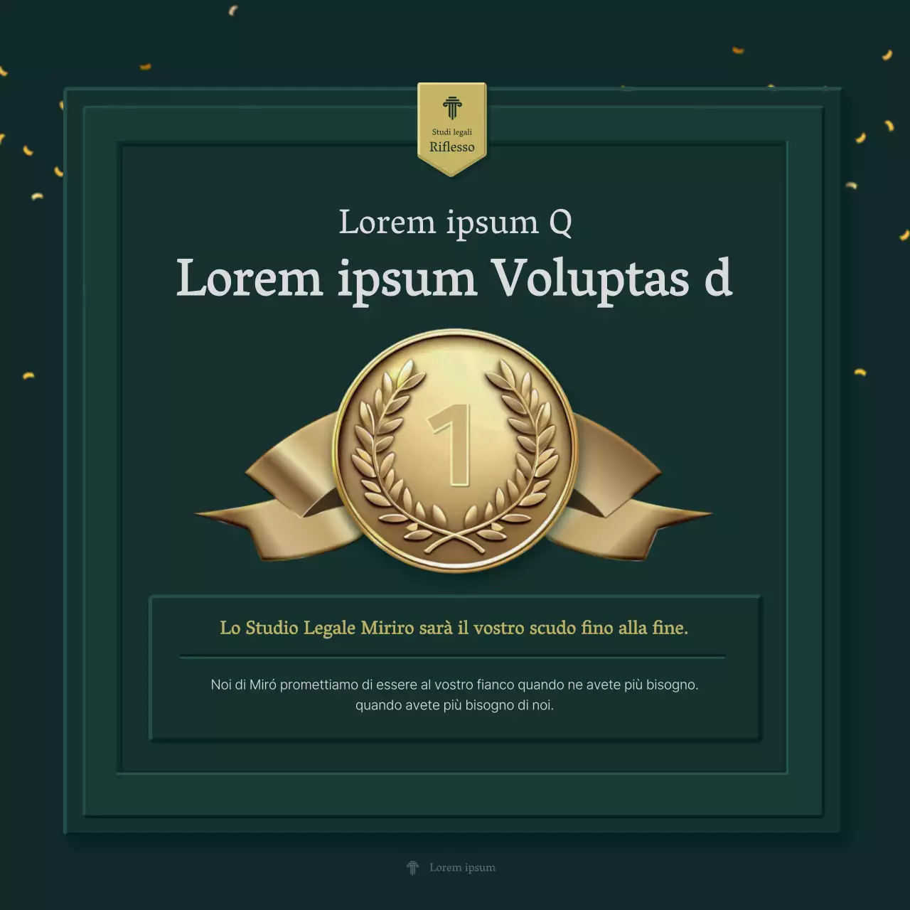 Profilo aziendale semplice dello studio legale in verde e giallo