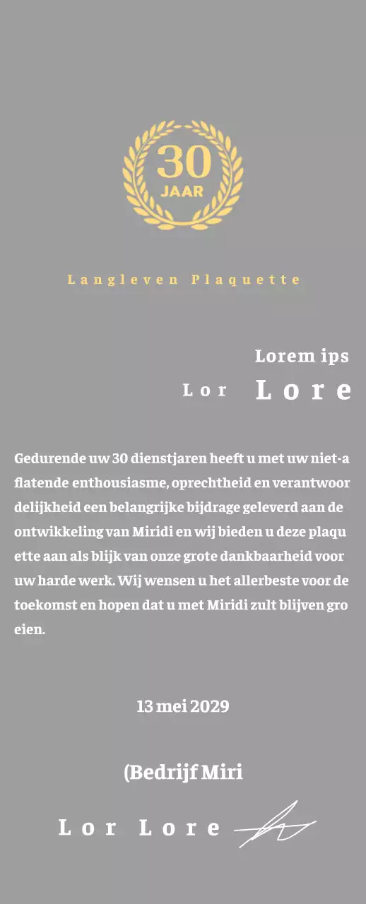 Bedrijfsbord met lauwer symbool concept