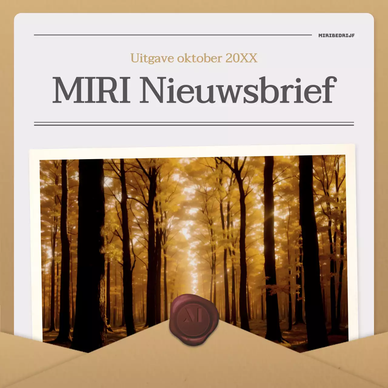 Een eenvoudige herfstbrief in beige en bruin nieuwsbriefpost
