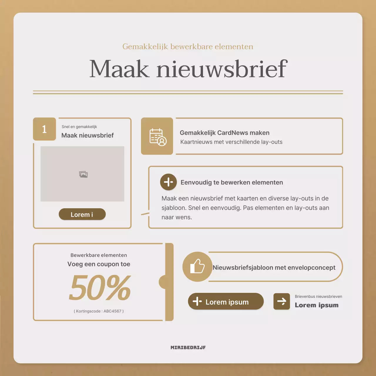 Een eenvoudige herfstbrief in beige en bruin nieuwsbriefpost