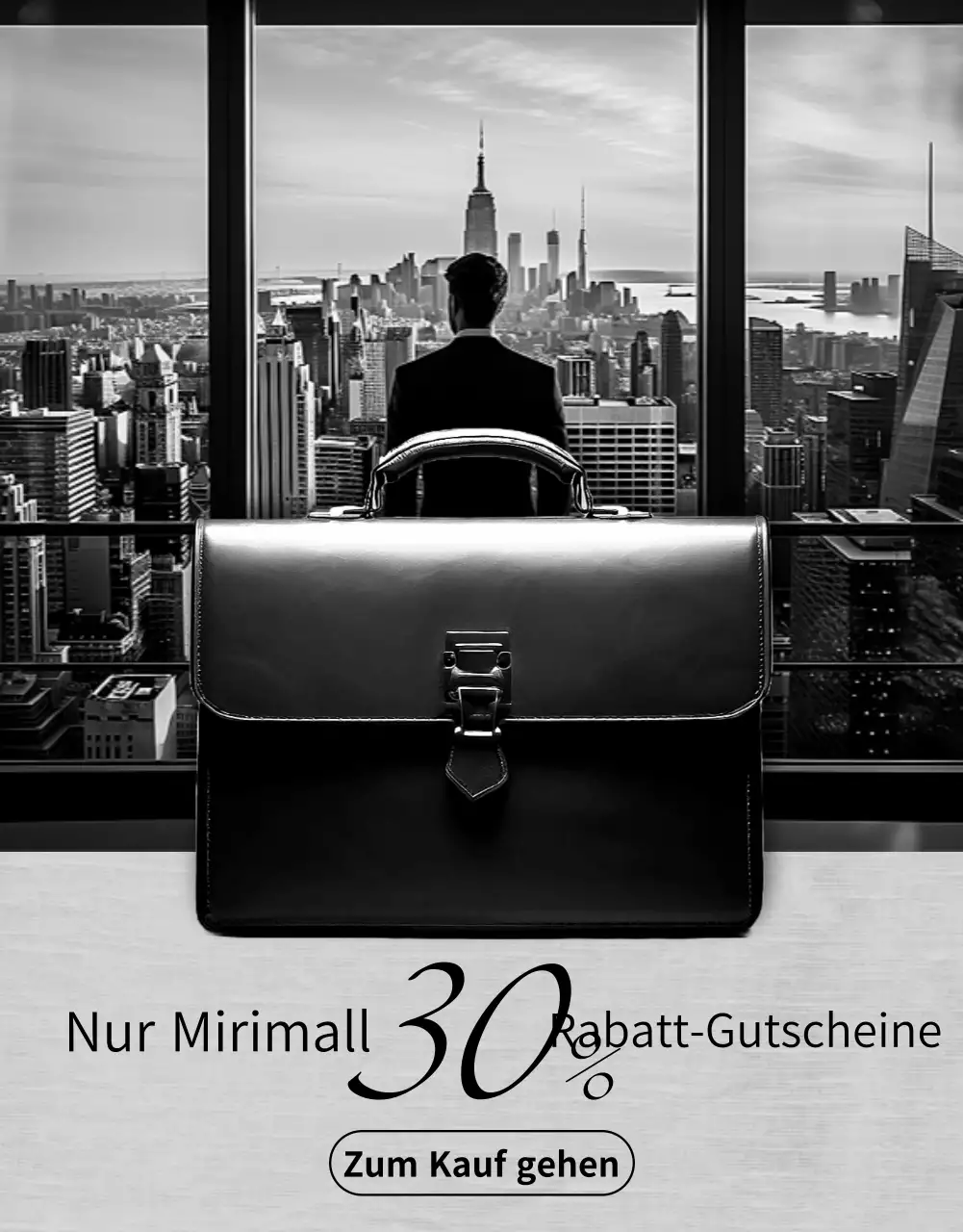 Minimalistische Taschenanzeige in Schwarz und Weiß