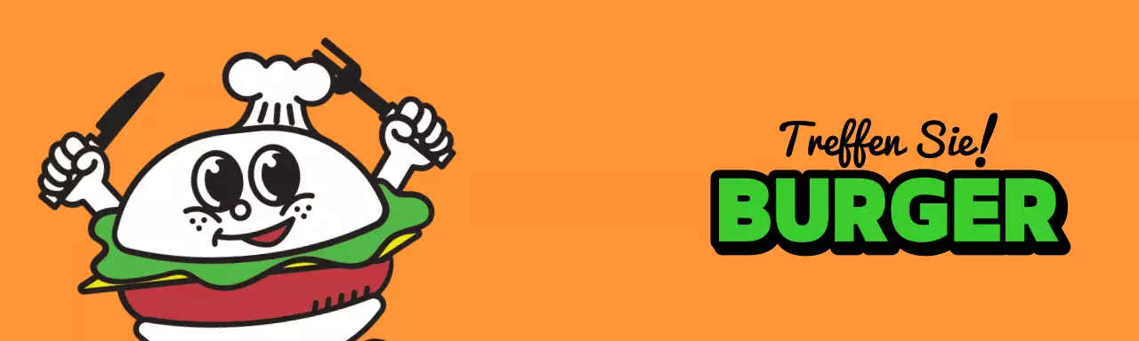 Heathertack's orange-grüne handgemachte Burger-Markenartikel