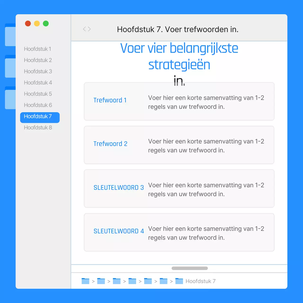 Eenvoudige monitor UI rapporten in blauw en oranje