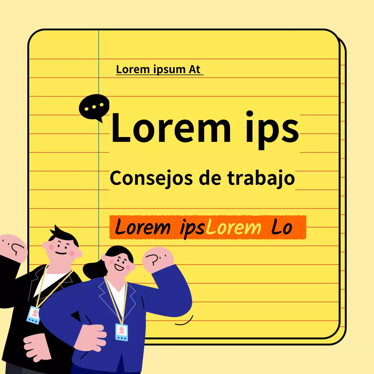 Consejos básicos y modernos para los nuevos empleados en amarillo y azul claro Material de formación
