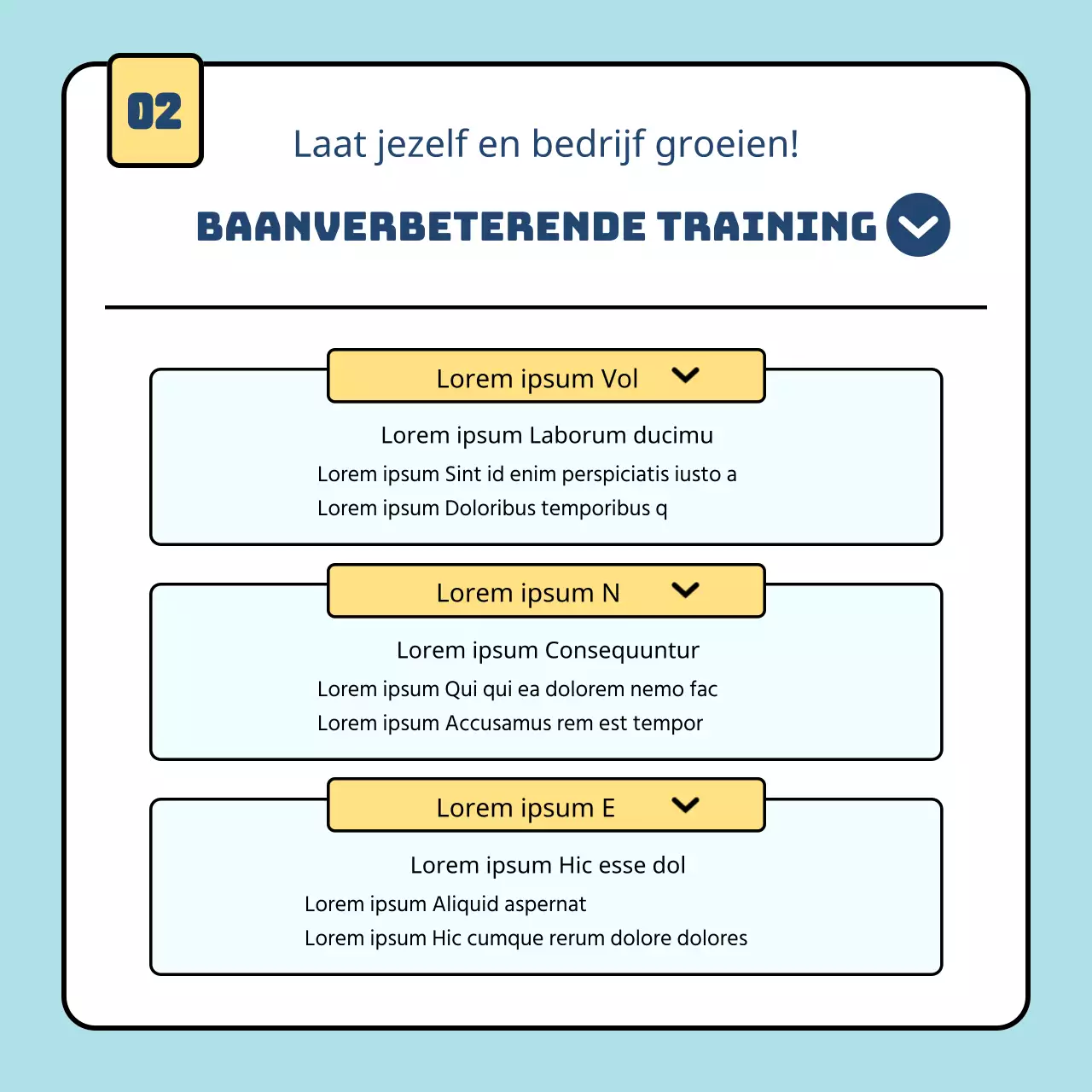 Een gids voor eenvoudige bedrijfstrainingen in lichtblauw en geel