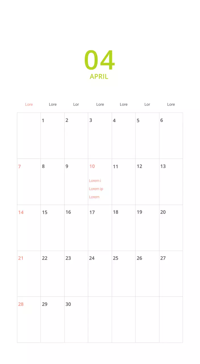 Veelkleurige geïllustreerde kalender