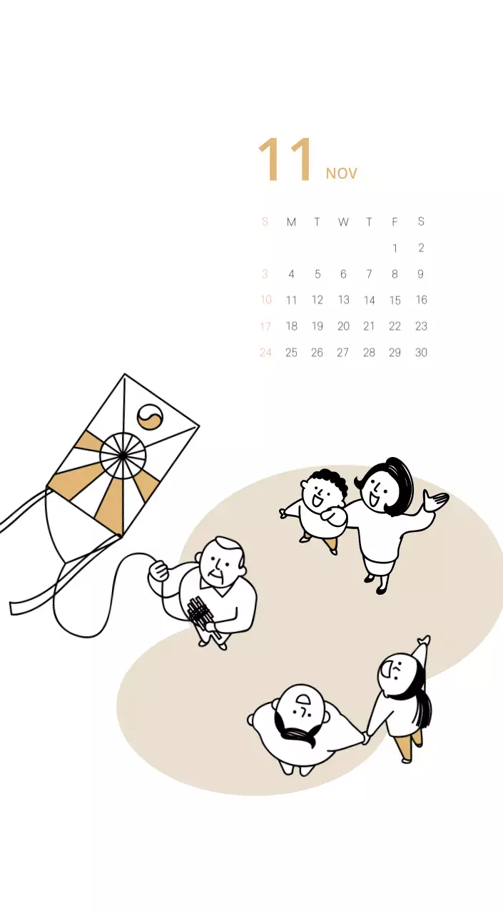 Calendario ilustrado multicolor