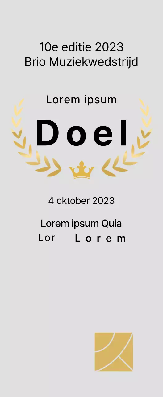 Wedstrijd concept winnaar plaquette met lauwer lijnen en kroon illustratie