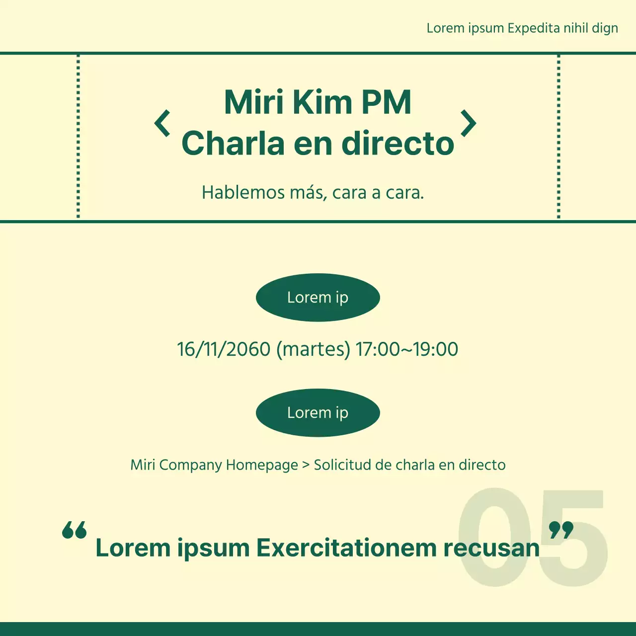 Un sencillo retrato corporativo de entrevista en marfil y verde