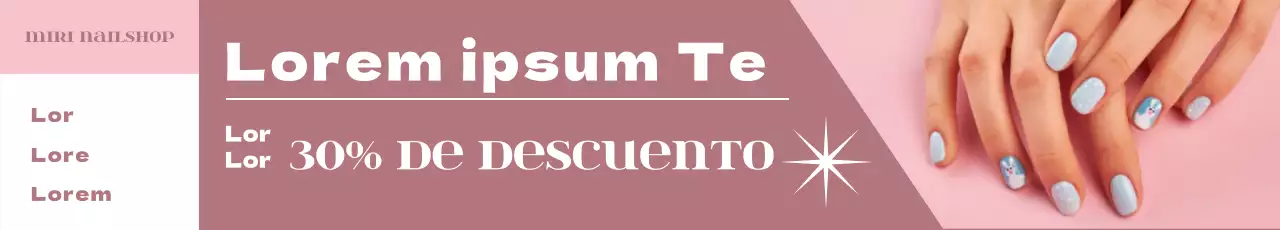 Banderola de evento de entradas de examen en rosa con una imagen de nail art