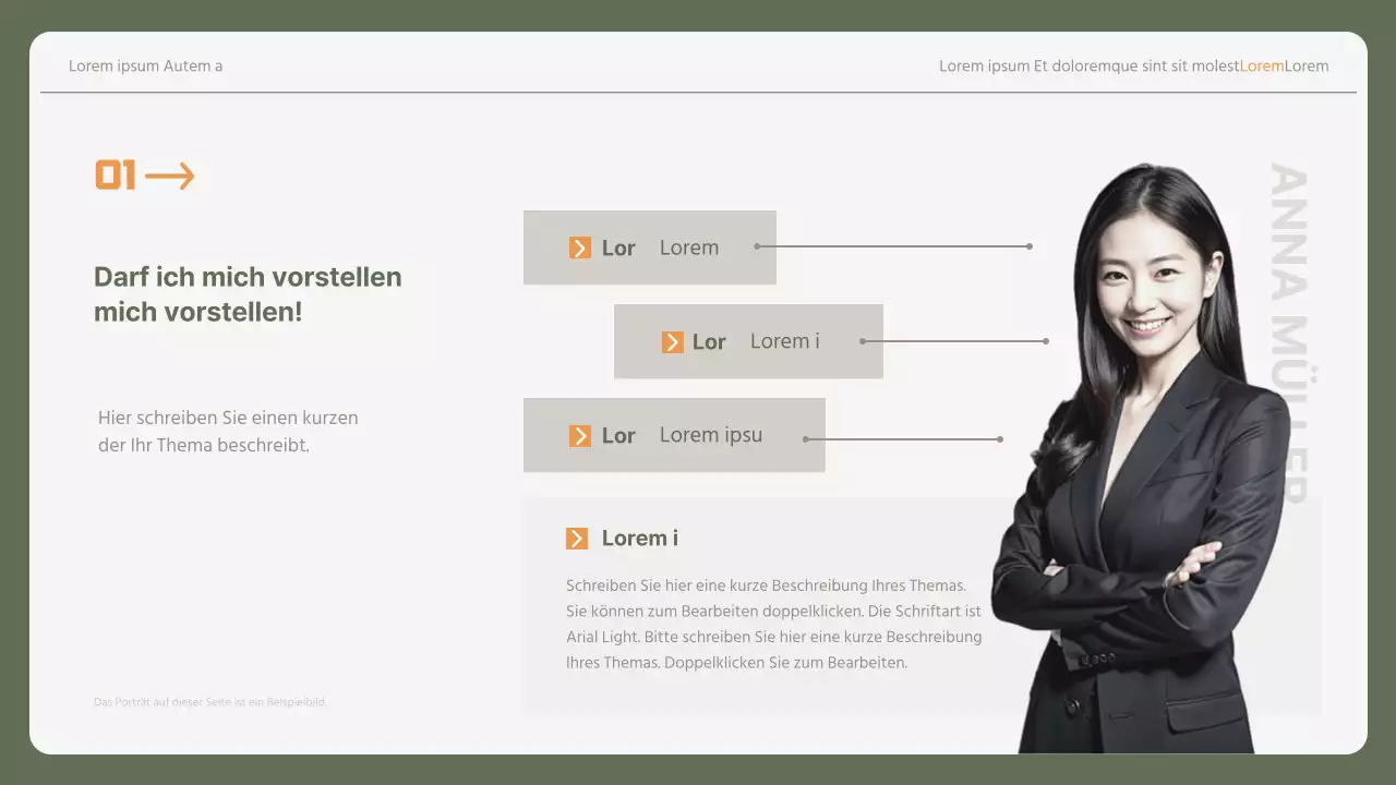Einfaches Anschreiben für Berufseinsteiger in khaki und gelb