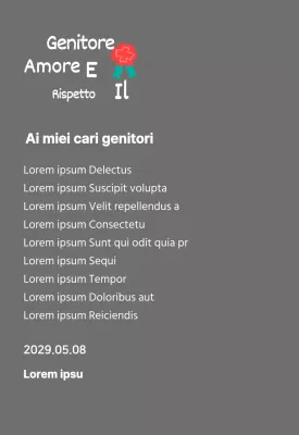 Calligrafia per la festa della mamma con illustrazione di garofano rosso