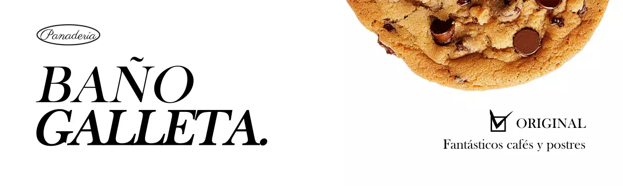 Tachuela de cabecera de envase con la imagen de una galleta sobre fondo blanco