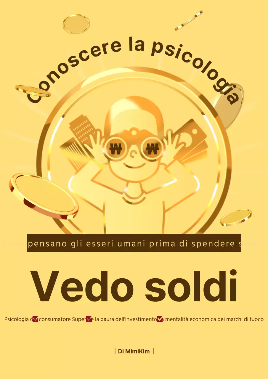 Copertina di un libro di economia psicologica semplice in giallo e marrone