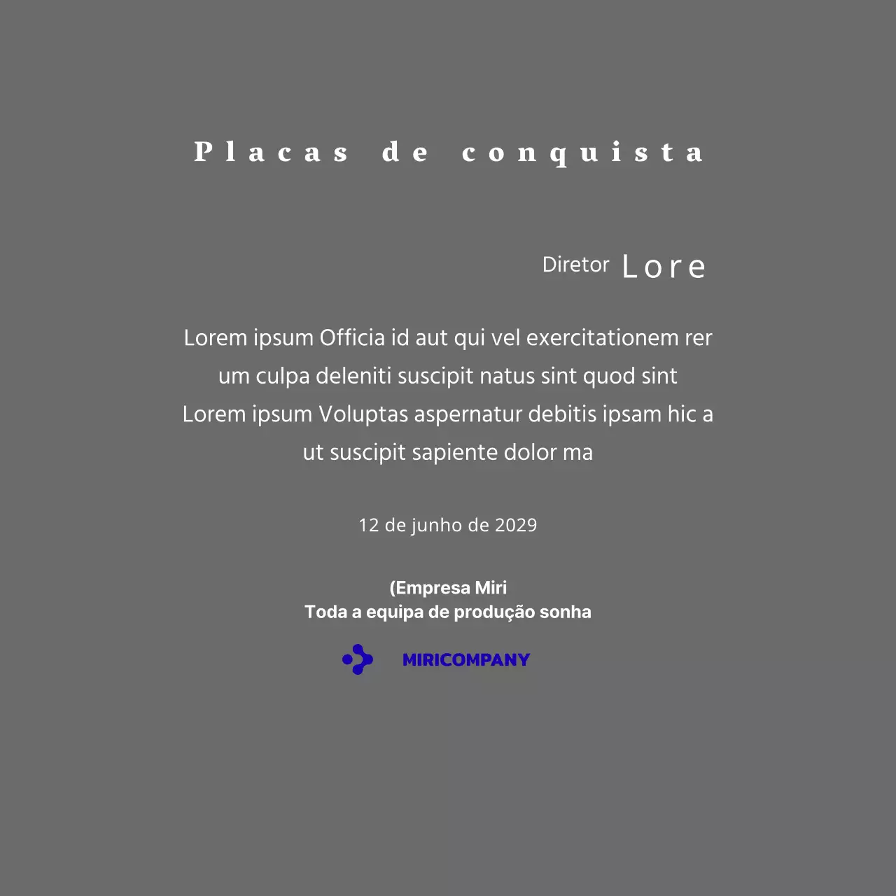 Uma placa branca simples com o logótipo da sua empresa