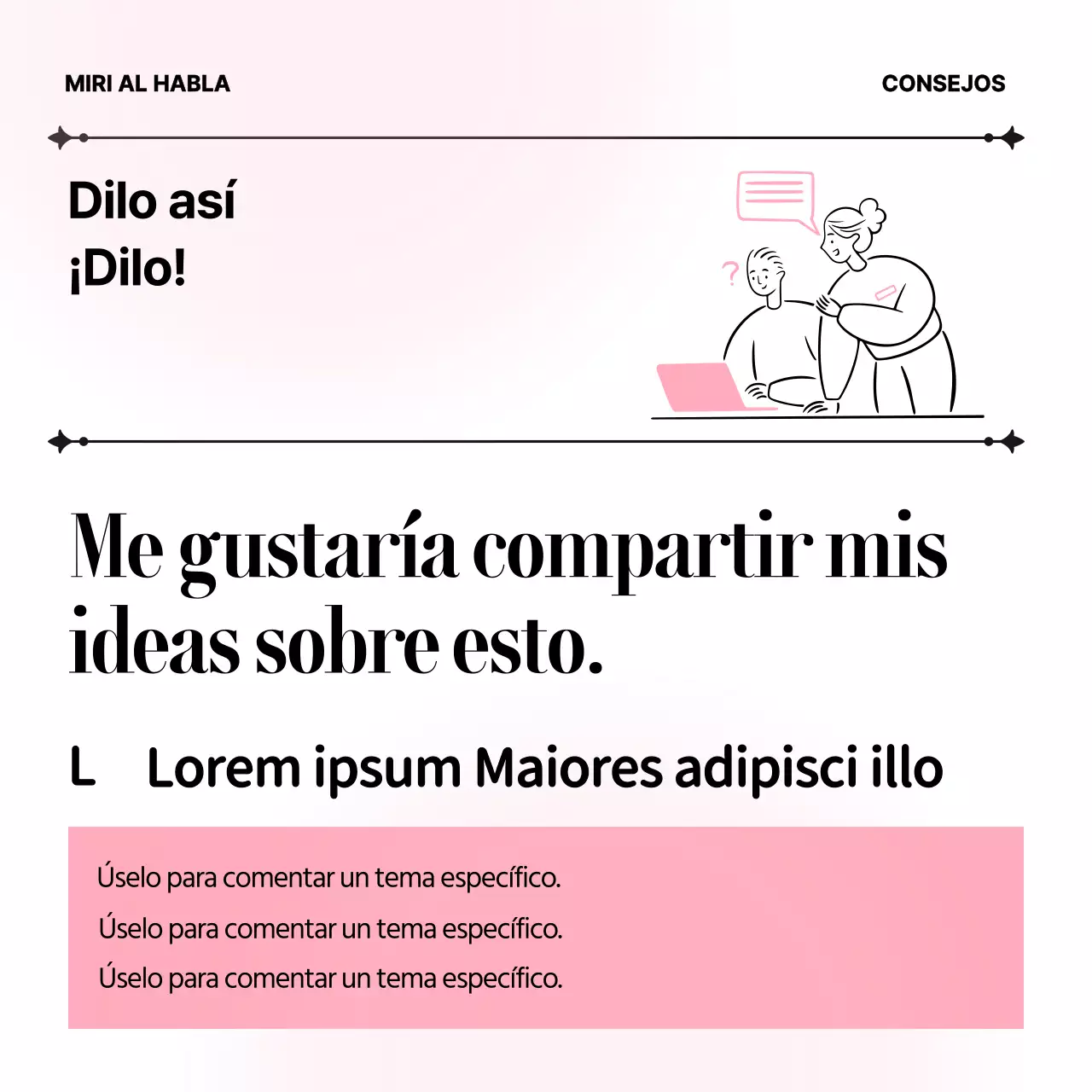Material didáctico de inglés comercial minimalista en rosa y blanco