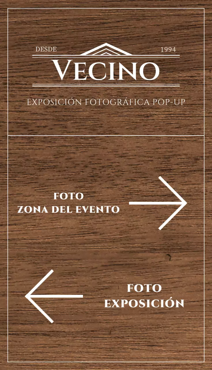 Señalización de la exposición fotográfica pop-up de la empresa social blanca