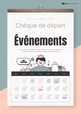 Promouvoir un événement avec de simples chèques de présence rose et menthe