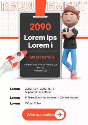 Une simple offre d'emploi orange et blanche