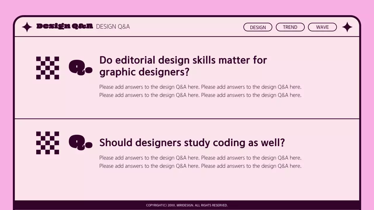 핑크 트렌디 디자인 뉴스레터 프리젠테이션