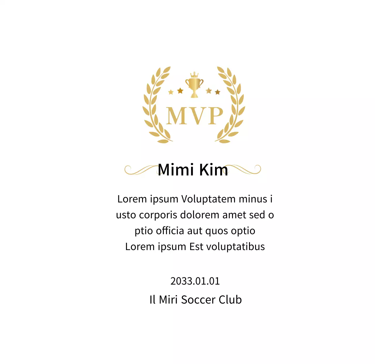 Lussuose targhe di campionato con allori e trofei in oro