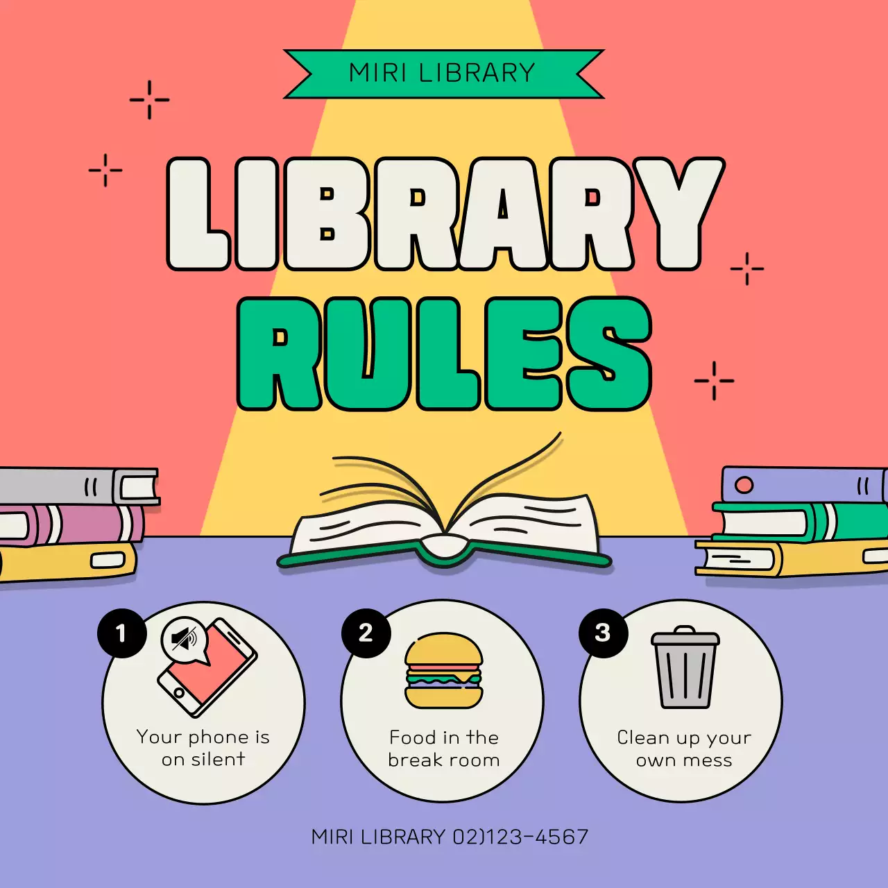 Coral Simple Library Guideline Social Media Post