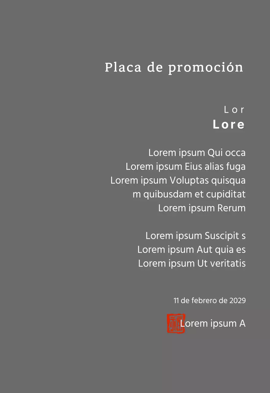 Placa de felicitación por el ascenso en una elegante fuente con gracias