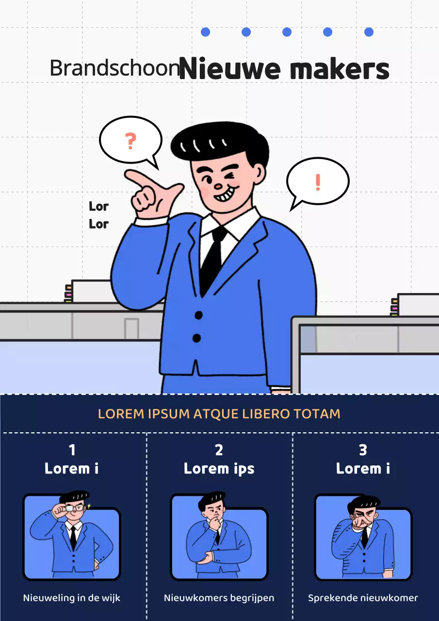 Leuke blauwe en marineblauwe rekruut trainingspromotie