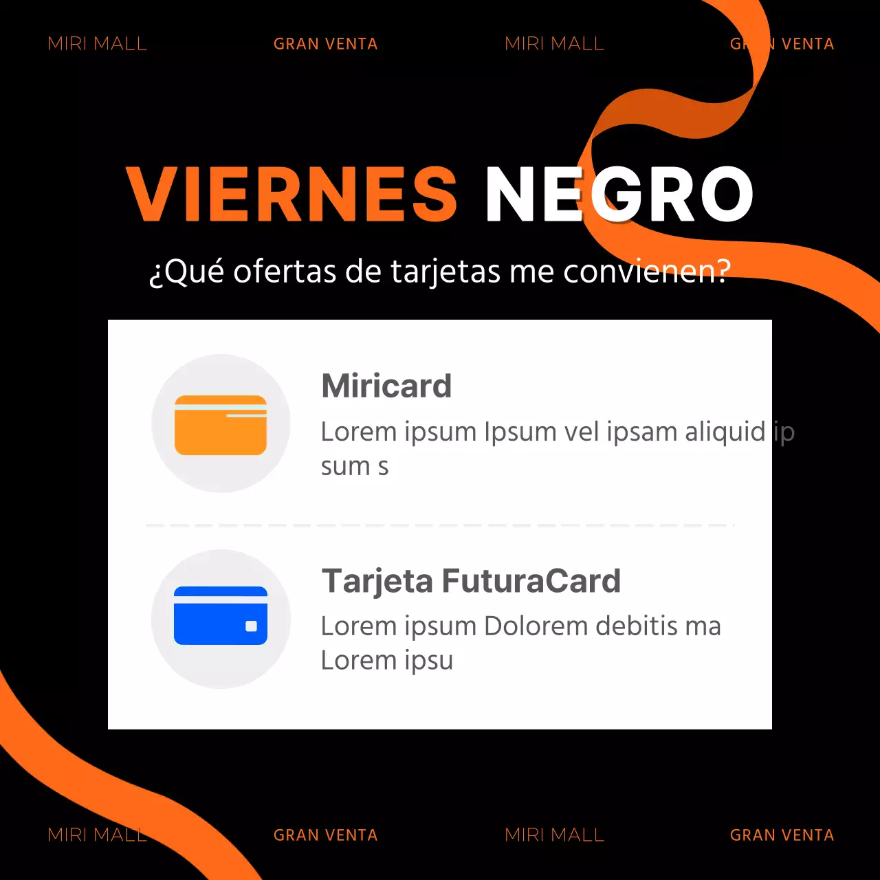 Anuncios del Black Friday en rojo y negro