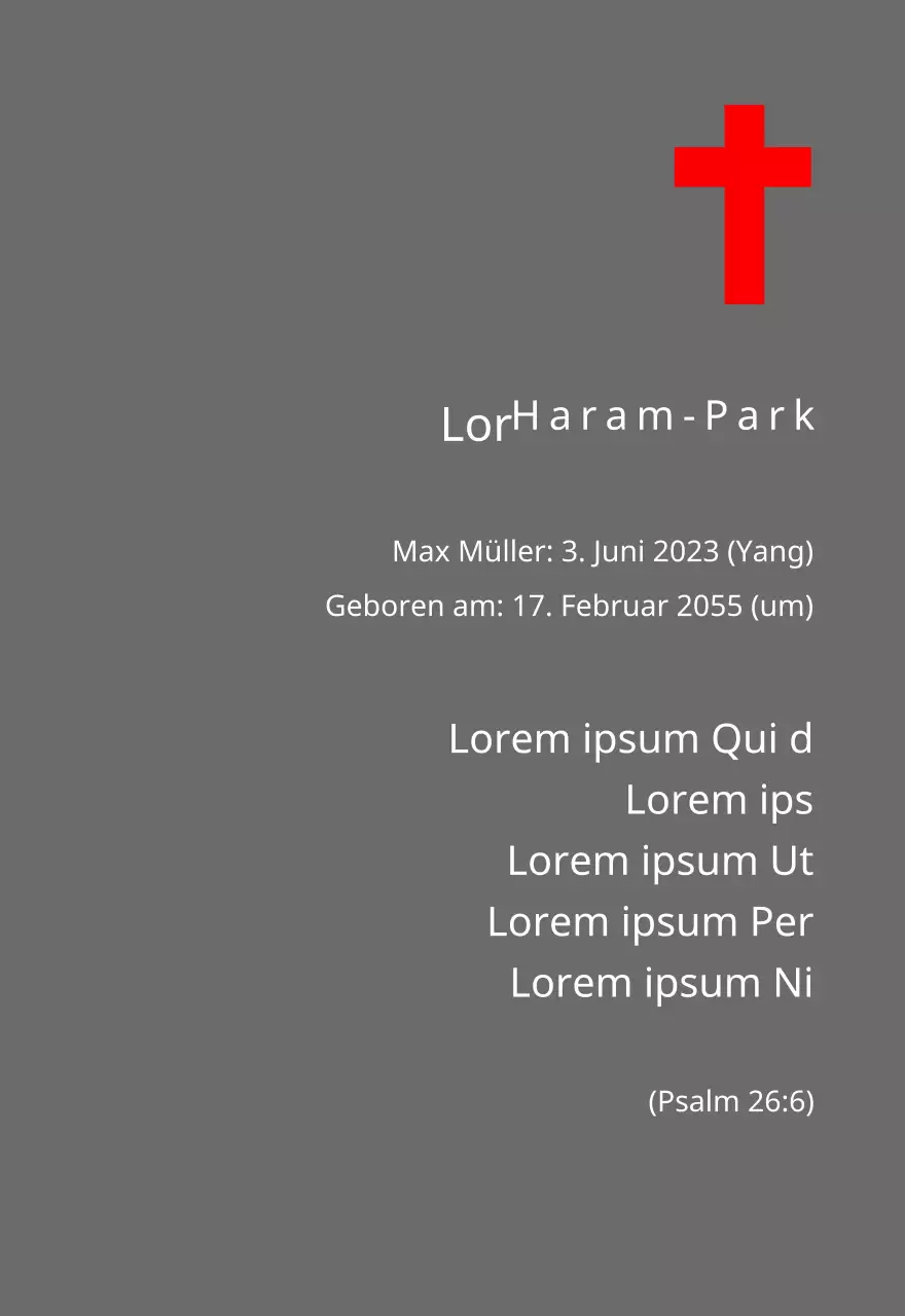 Christliche oder katholische Grabtafeln mit biblischen Versen