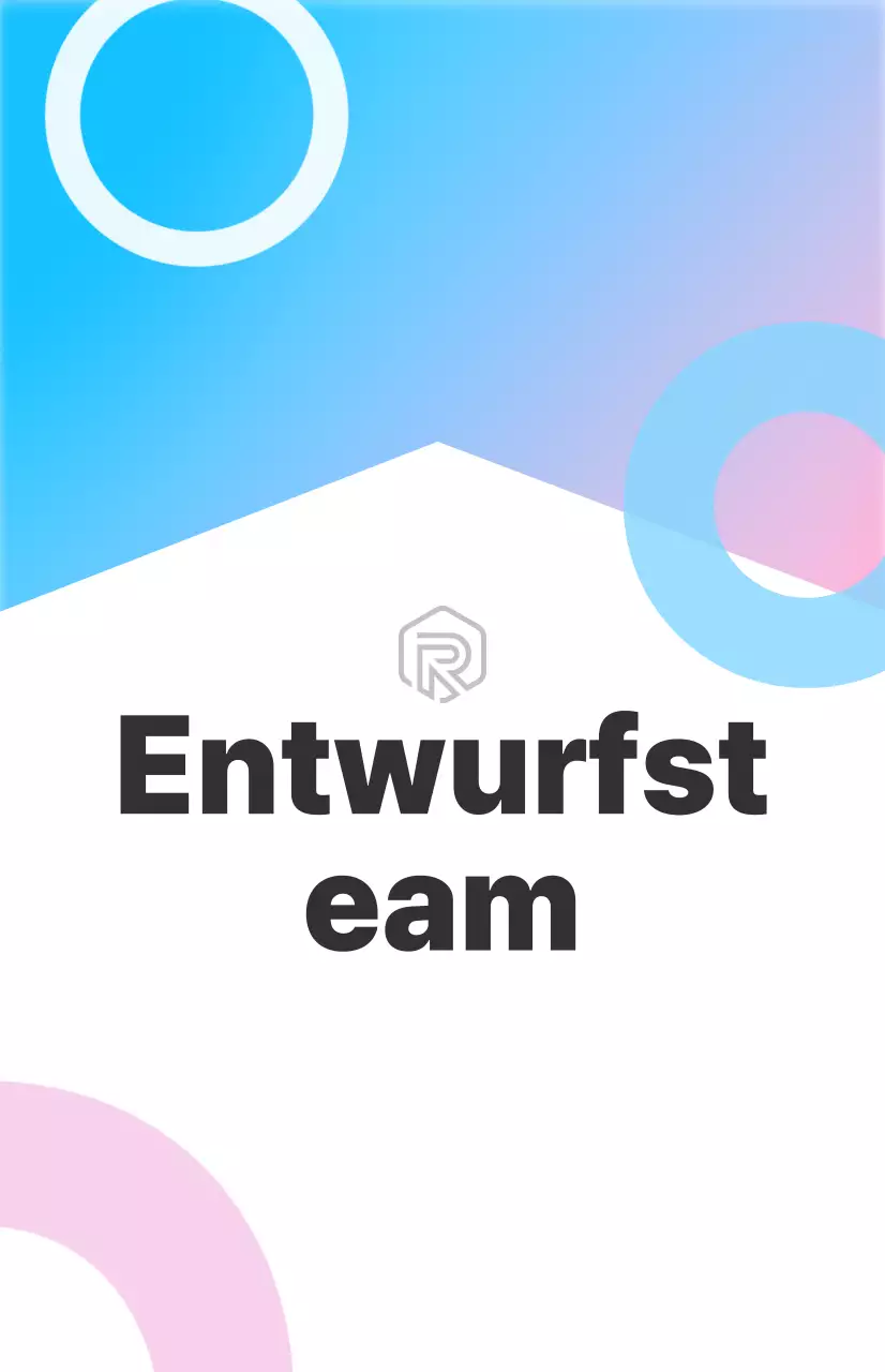 Ein sauberes, weißes, farblich gekennzeichnetes Schild zur Einführung in die Designabteilung