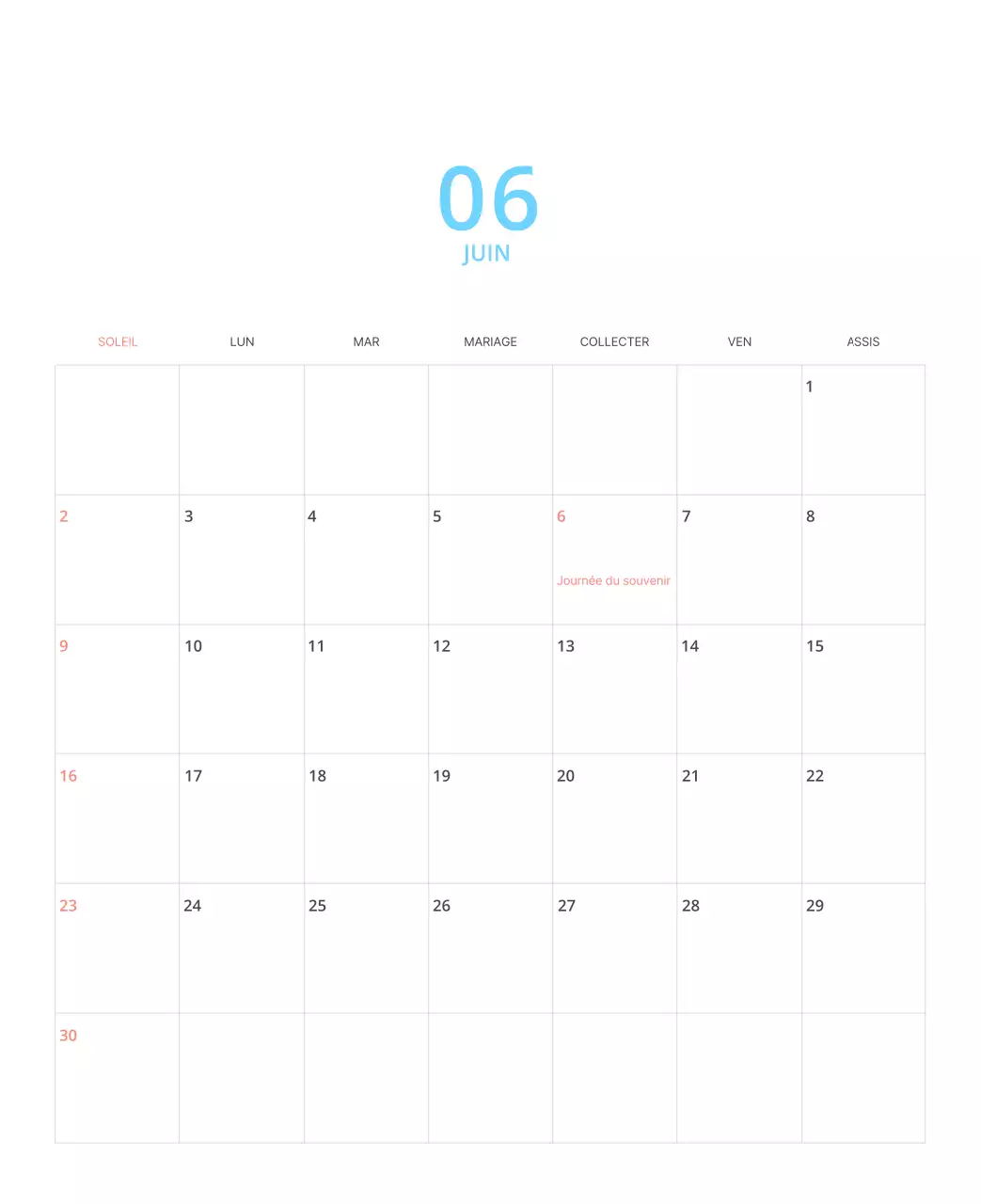 Calendrier illustré multicolore