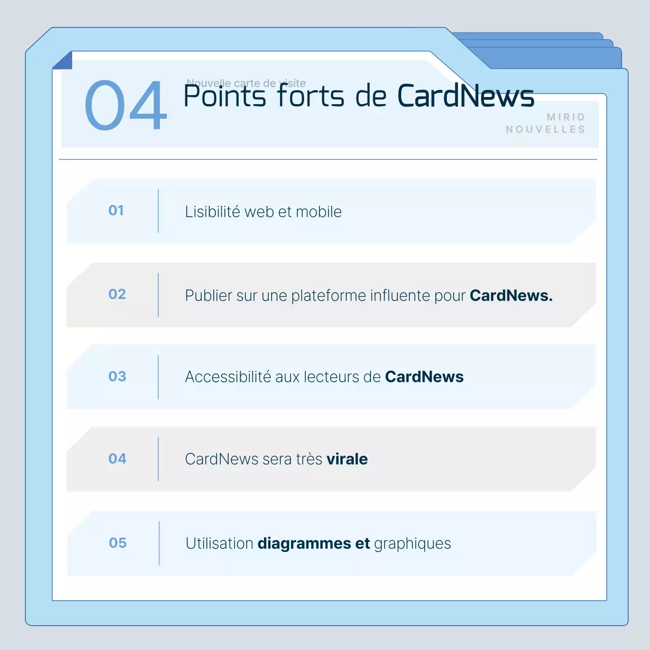 Cartes marketing modernes en bleu clairNewsTutorials