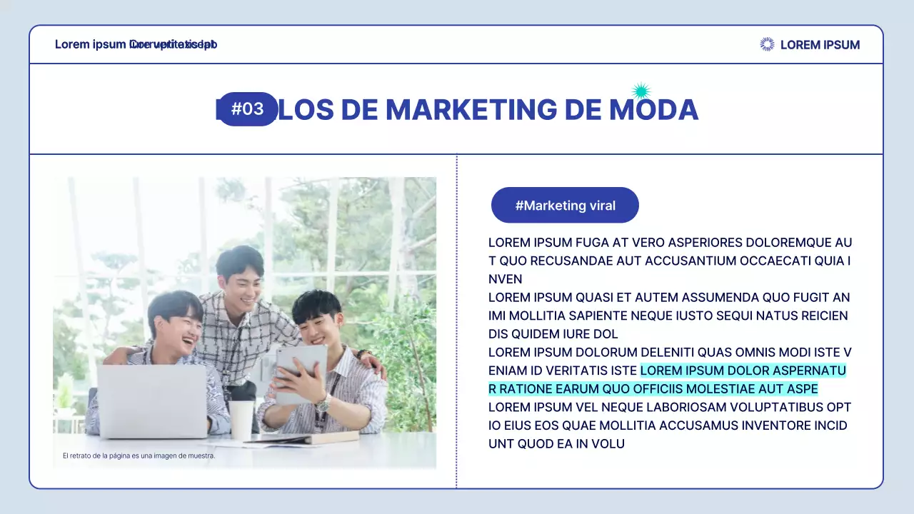 Un sencillo informe de tendencias de marketing en azul marino y menta