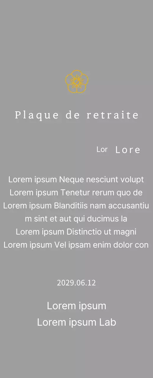 Plaque de remerciement du concept d'inscription de Line Flower