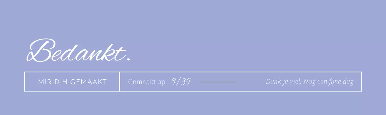 Mauve winkelcentrum bedankje header tack