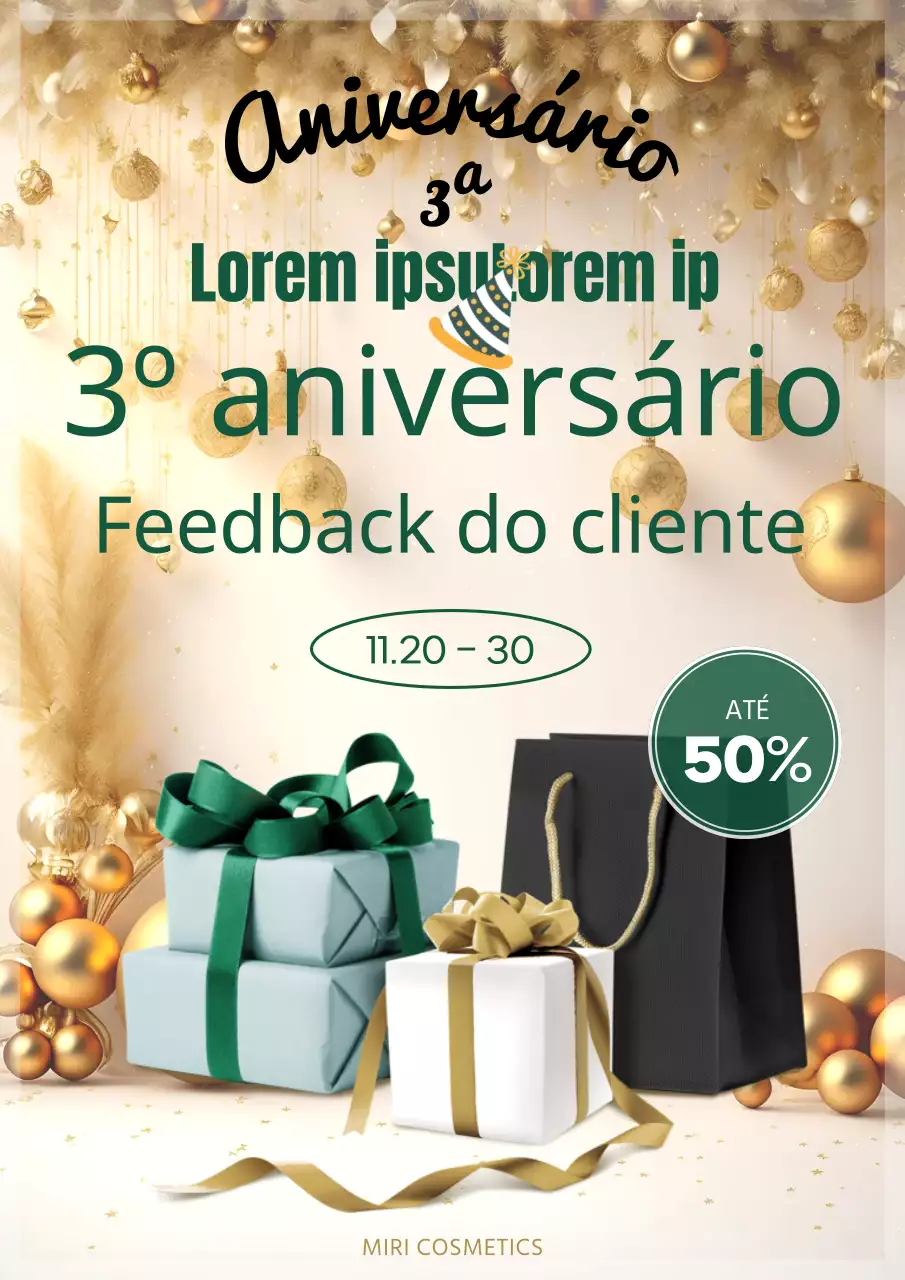 Promover um evento inaugural luxuoso em verde e dourado