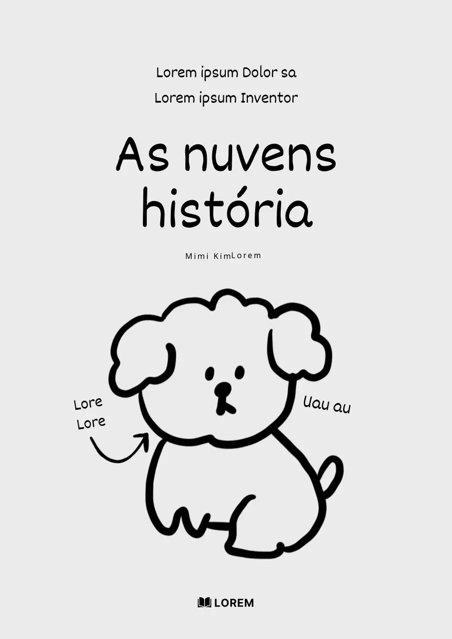 Capa de livro minimalista para animais de estimação em branco