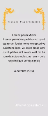 Plaque de remerciement sur le thème de la fête des mères avec illustration d'un phénix