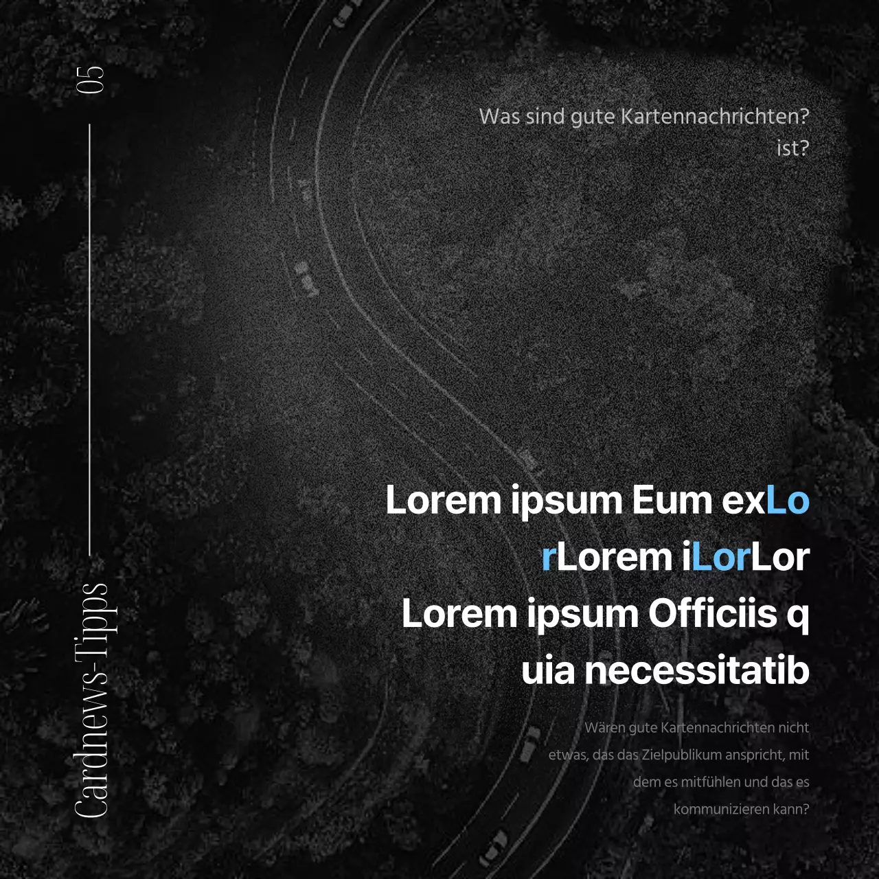 Eine moderne Geschäftspost in Schwarz und Hellblau