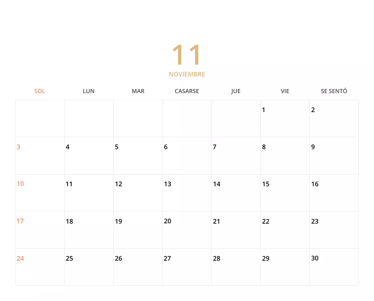 Bonito calendario de sobremesa ilustrado de temática familiar en color verde
