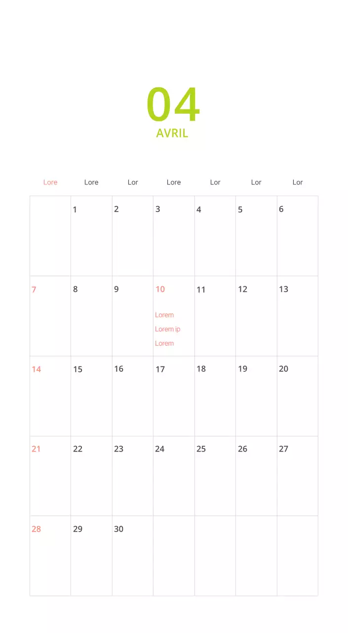 Calendrier illustré multicolore