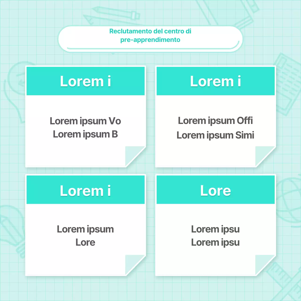 Annunci moderni di corsi di formazione permanente di base in bianco e menta
