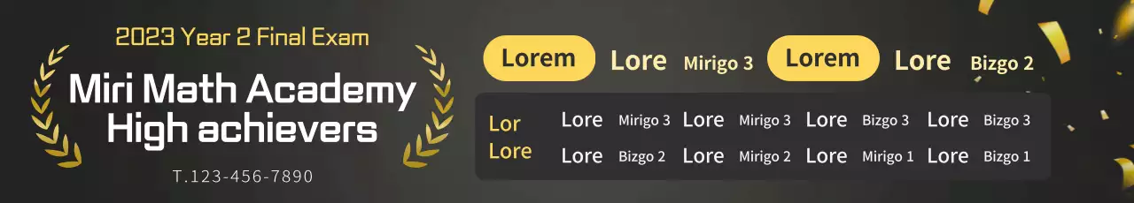 Promote an upscale, high-achieving academy with an image of a laurel wreath with golden dots.