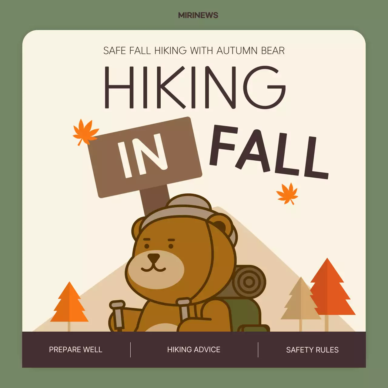 베이지 심플 하이킹 가이드 인스타그램 캐러셀