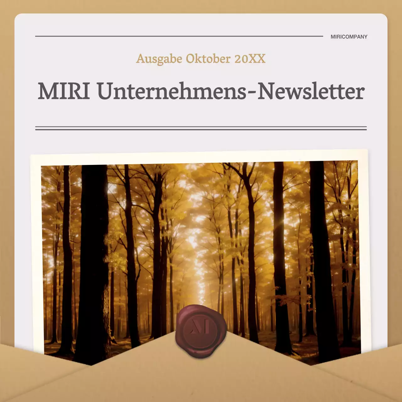 Ein einfacher Herbstbrief in Beige und Braun Newsletter Post