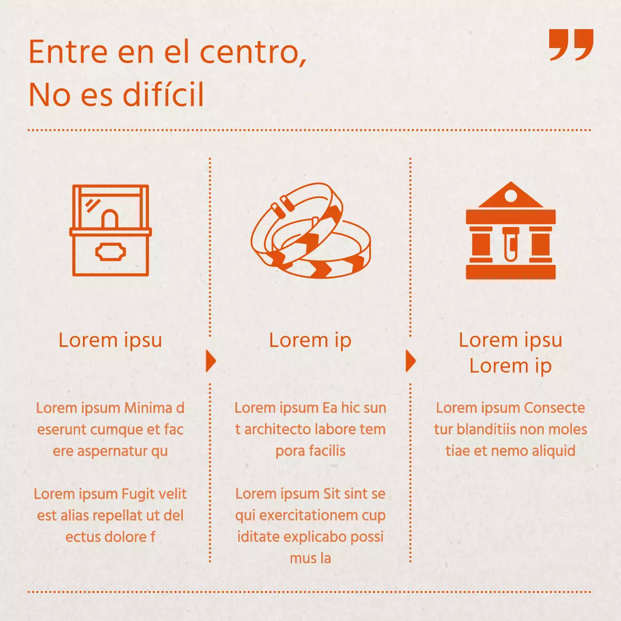 Promover una información central moderna en naranja y beige